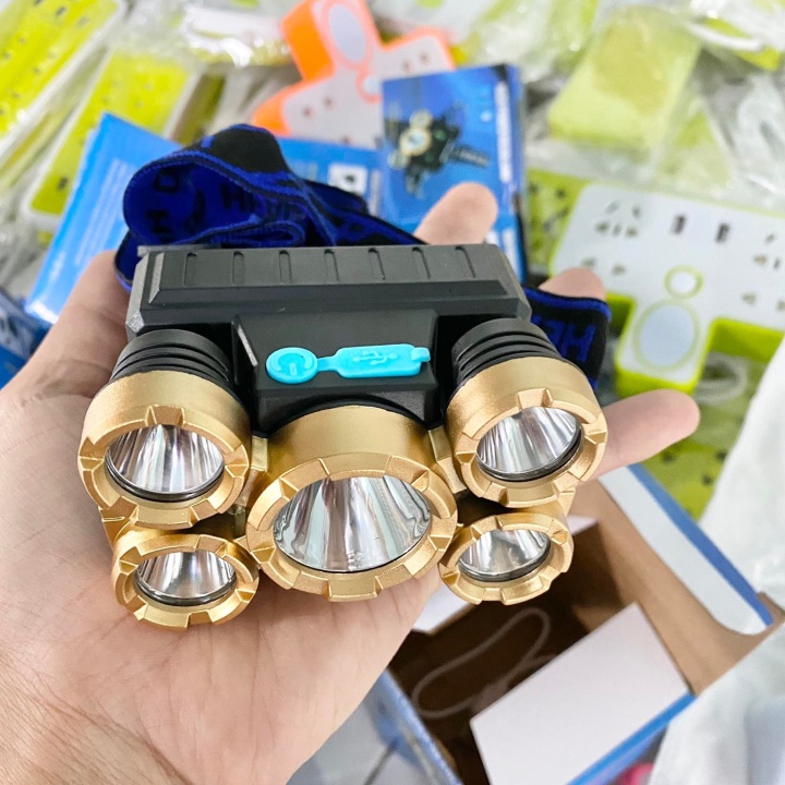 Đèn Pin Đội Đầu 5 Bóng Siêu Sáng