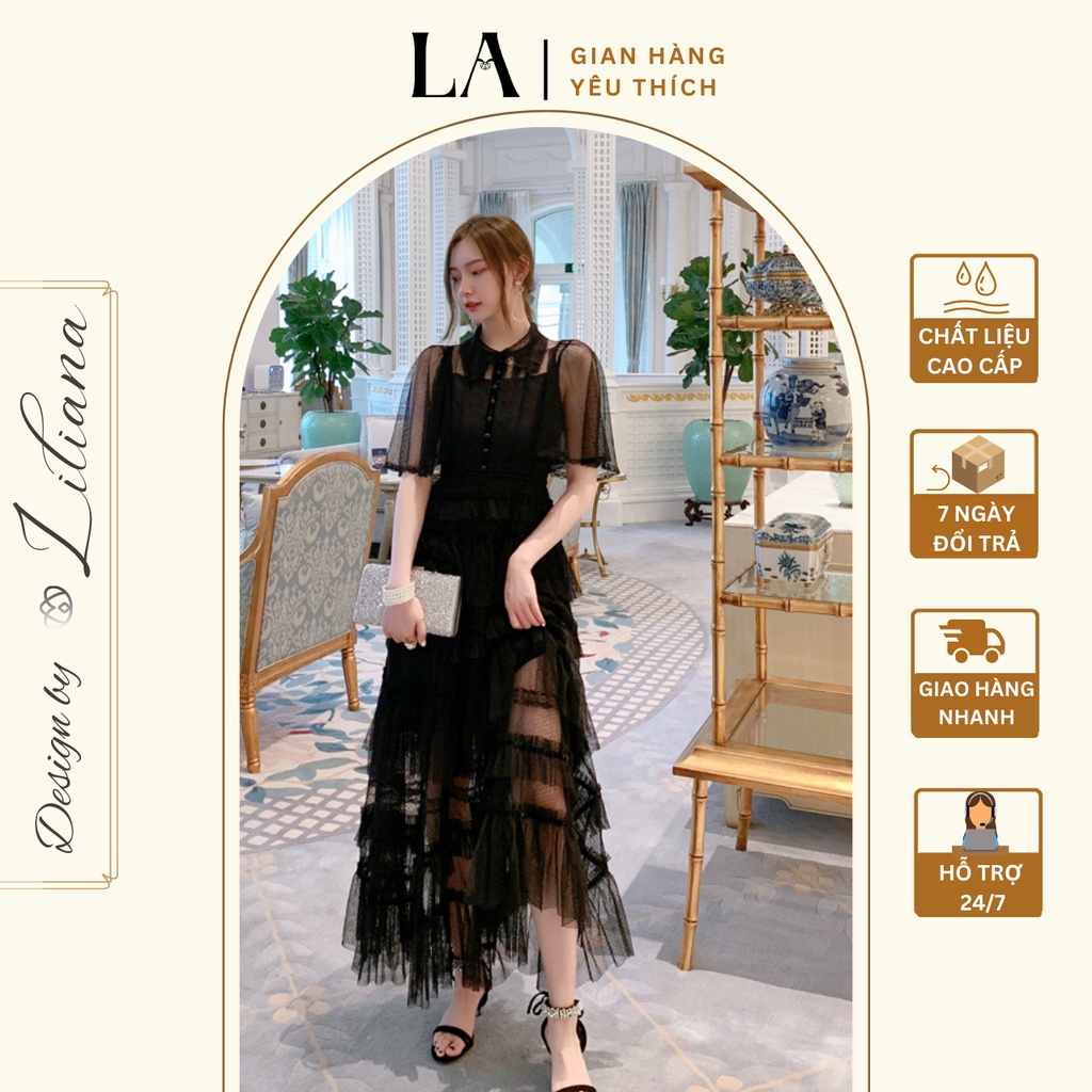 Đầm dự tiệc phối ren sang trọng - HÀNG THIẾT KẾ CAO CẤP - Váy nữ đi chơi, đám cưới, công sở xinh xắn Liliana clothes
