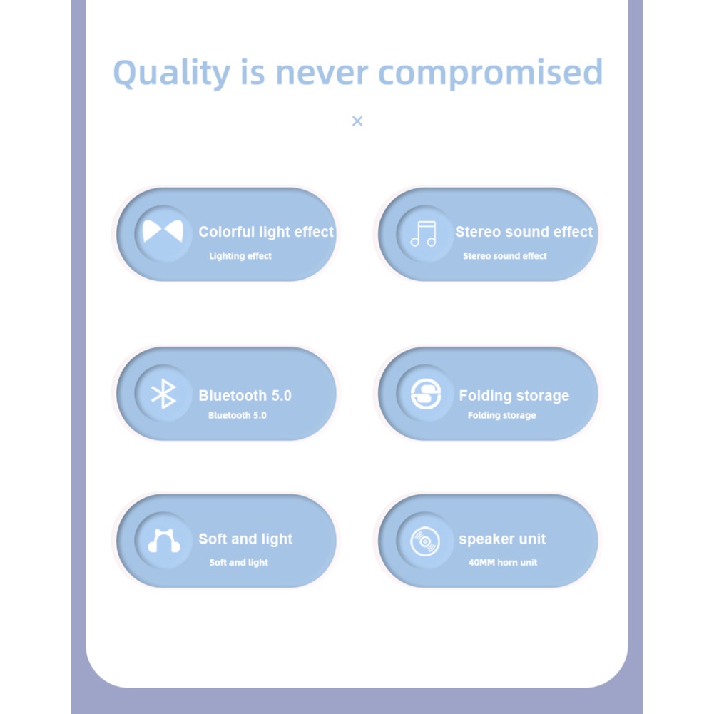 Tai Nghe Bluetooth 5.0 TWS Không Dây B39 Pro Có Đèn LED Hình Tai Mèo Dễ Thương Kèm Mic