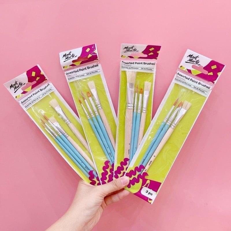 Cọ Vẽ Mont Marte Bộ Chuyên Cho Acrylic, Gouache, Sơn Dầu