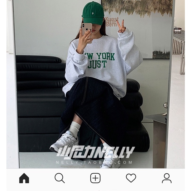 Áo sweater Nelly unisex nam nữ lót lông nelly32