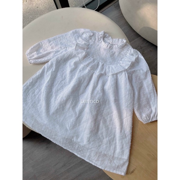 ĐẦM TRẮNG XÔ BI TAY DÀI BÉ GÁI PHỐI BÈO