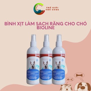 Chai xịt thơm miệng cho chó mèo thú cưng bioline teeth cleaning spray chai 175g giúp thơm miệng khử mùi hôi