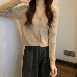 T881 Áo khoác len dài tay 3 cúc, Cardigan 3 khuy dài tay chất len tăm xinh