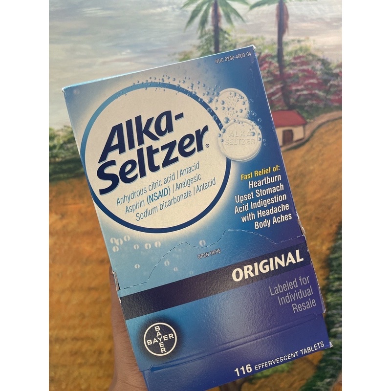 Viên sủi Mỹ đau dạ dày đầy hơi Alka Seltzer gói lẻ 2 viên Của Mỹ