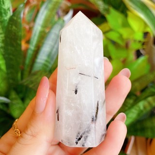 Trụ đá Black Tourmaline Quartz