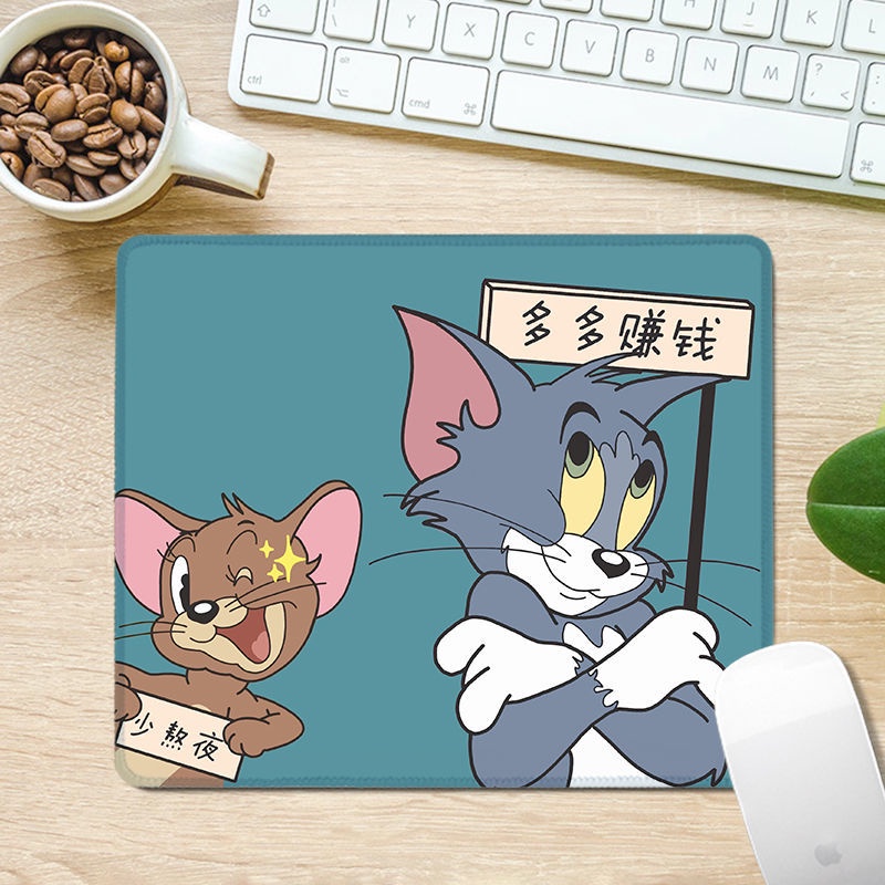Tấm Lót Chuột Cao Su Dày Họa Tiết Hoạt Hình Tom Và Jerry Phong Cách Âu Mỹ