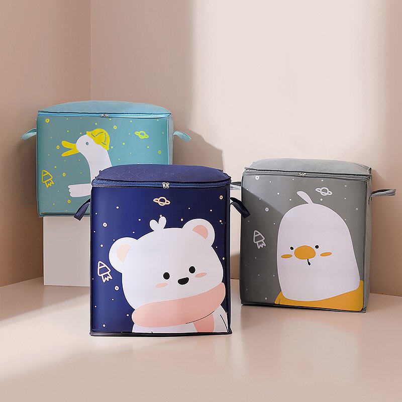 Túi vải đựng chăn màn - Giỏ đựng quần áo chống ẩm đóng gói du lịch đa năng có thể gấp gọn - Có khóa kéo