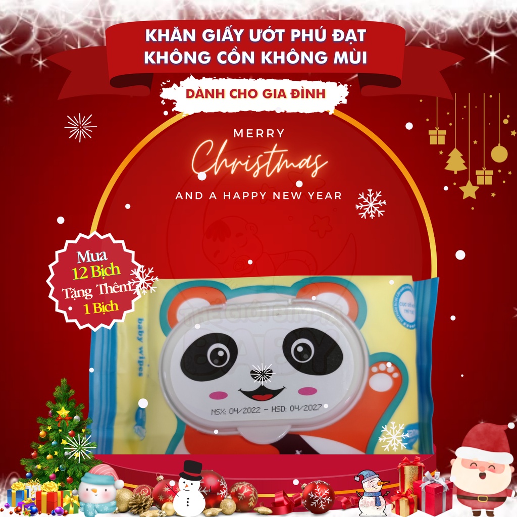 Khăn Giấy Ướt Phú Đạt 120 Tờ Không Cồn Không Mùi Chính Hãng Date Mới Nhất 2027