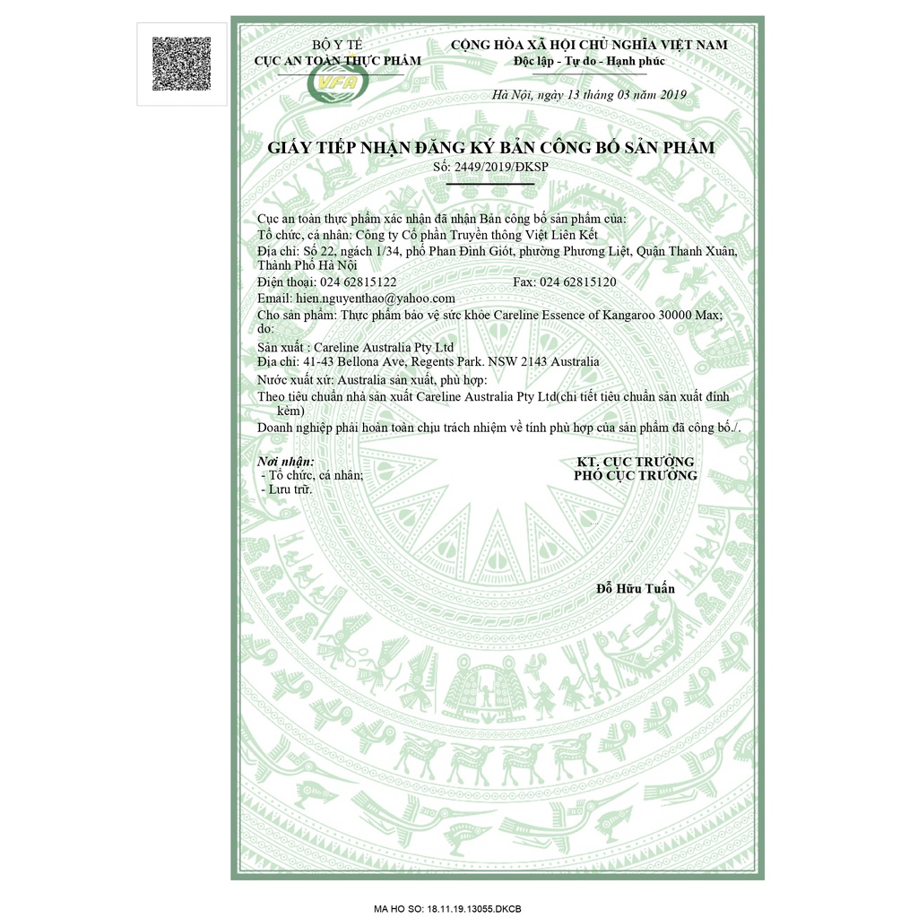 Tăng cường sinh lý nam bổ thận tráng dương Careline Essence Of Kangaroo Hộp 60 viên