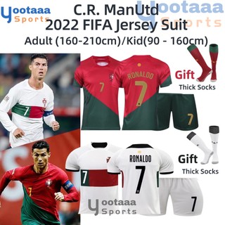  World Cup 2022 Đội tuyển quốc gia Bồ Đào Nha Cristiano Ronaldo Áo mới  full size  Áo bóng đá có tất Người lớn   Trẻ em Ronaldo No. 7 