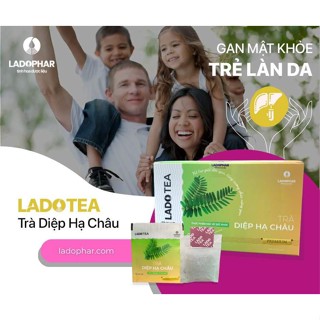 Trà Diệp Hạ Châu Ladophar- giúp cải thiện chức năng gan. Túi gồm 100 túi lọc và Hộp 20 túi lọc.
