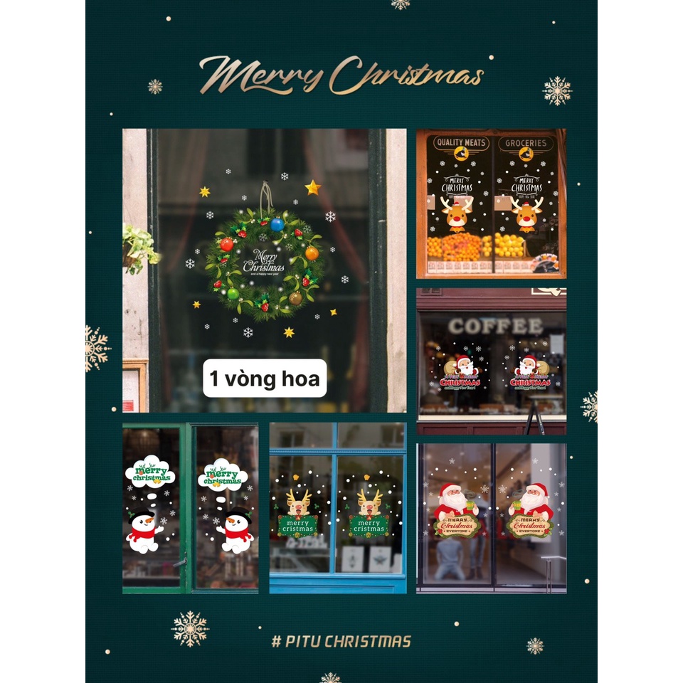 Decal dán cửa kính trang trí noel