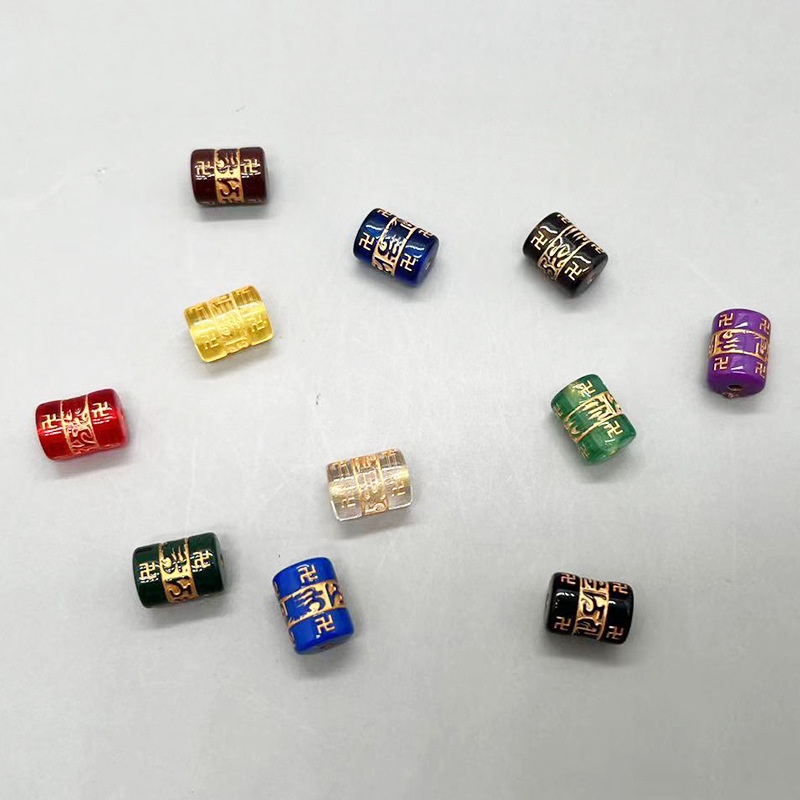 50gam Lu thống nhựa in chú đại bi 8x12mm, 10x14mm làm vòng tay phong thủy