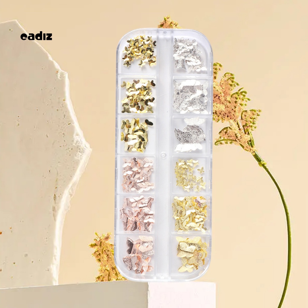 1 Hộp Phụ Kiện Trang Trí Móng Tay Hình Bướm 3D DIY