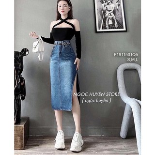 Quần váy ngắn 1 nút lai bầu