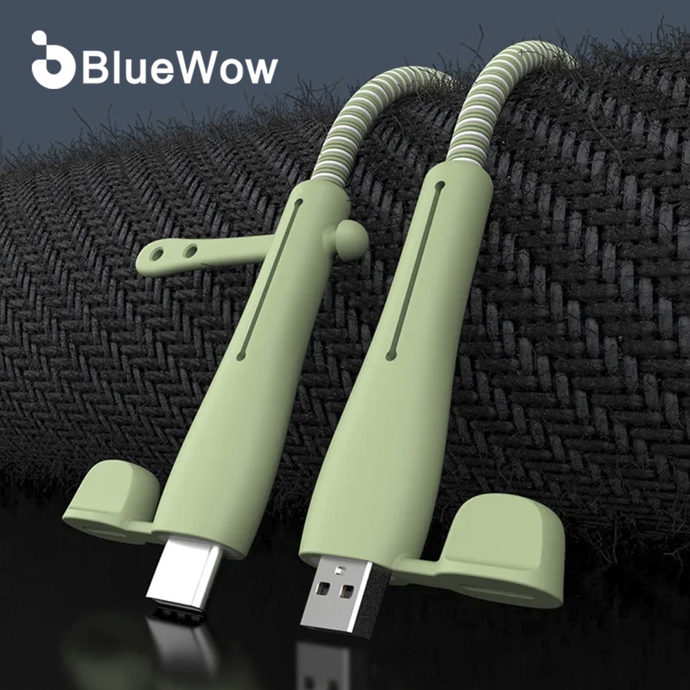 Phụ kiện bảo vệ cáp sạc BLUEWOW bằng silicon mềm tương thích sạc nhanh cổng USB sang Type-C chỉ dành cho Android