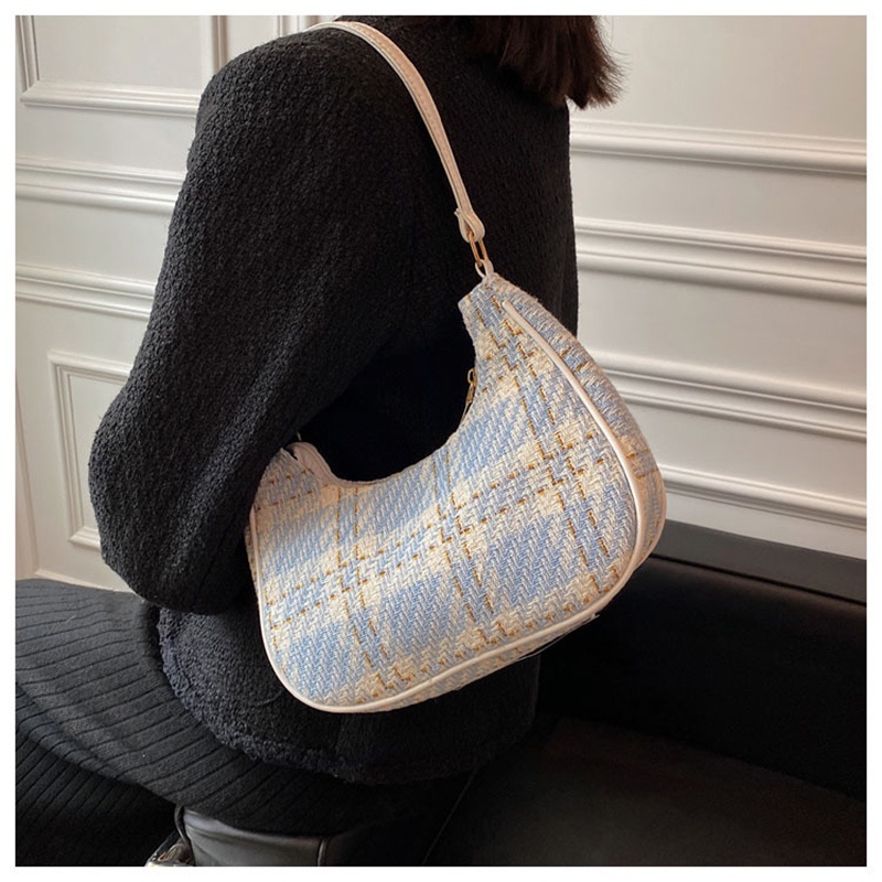 Túi xách đeo vai kẹp nách FAWORK vải dạ phối màu thời trang đi chơi cho nữ