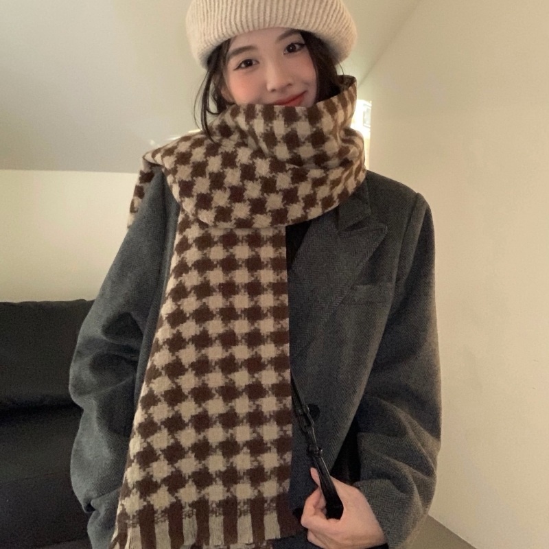 Khăn Choàng Cổ Dài Dày Dặn Thời Trang Thu Đông Hàn Quốc Cho Nữ