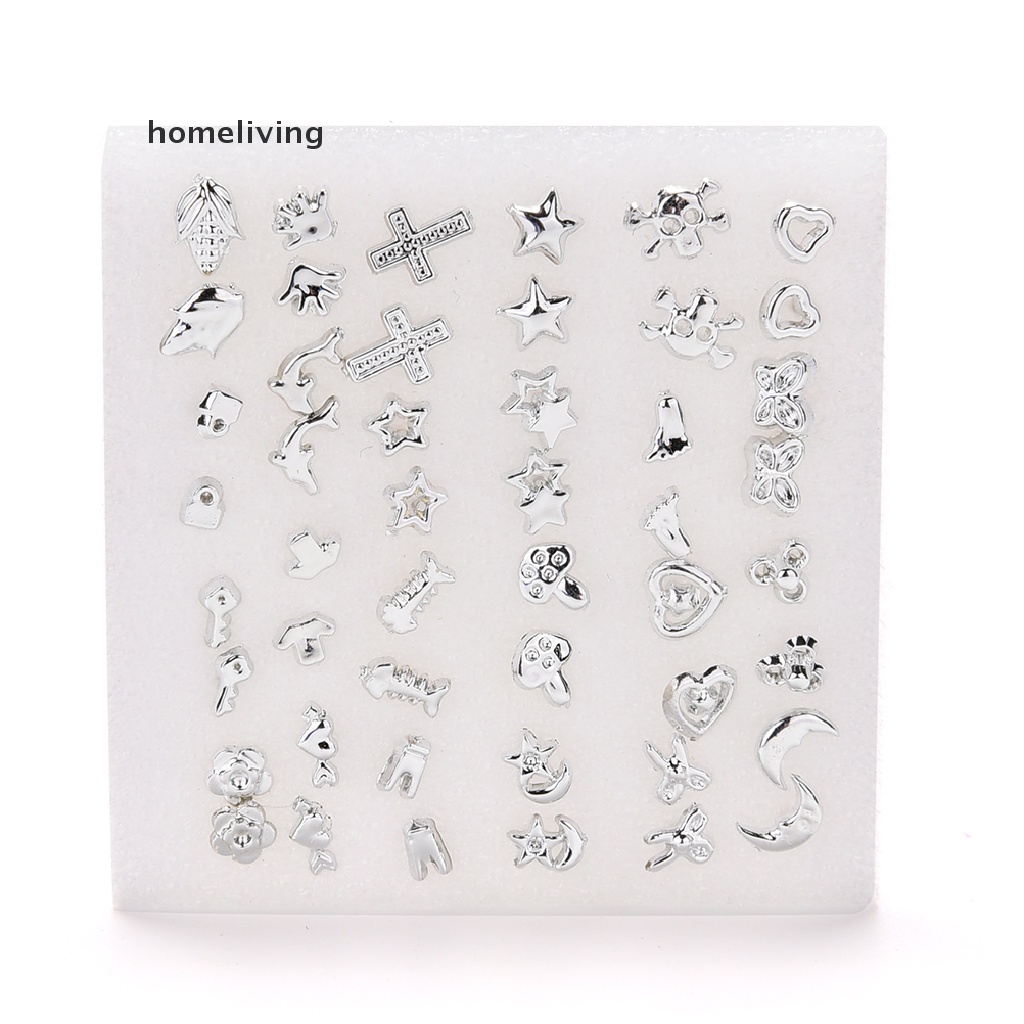 Set 24 Đôi Bông Tai Mạ Bạc Nhiều Kiểu Dáng Thời Trang Cho Nữ