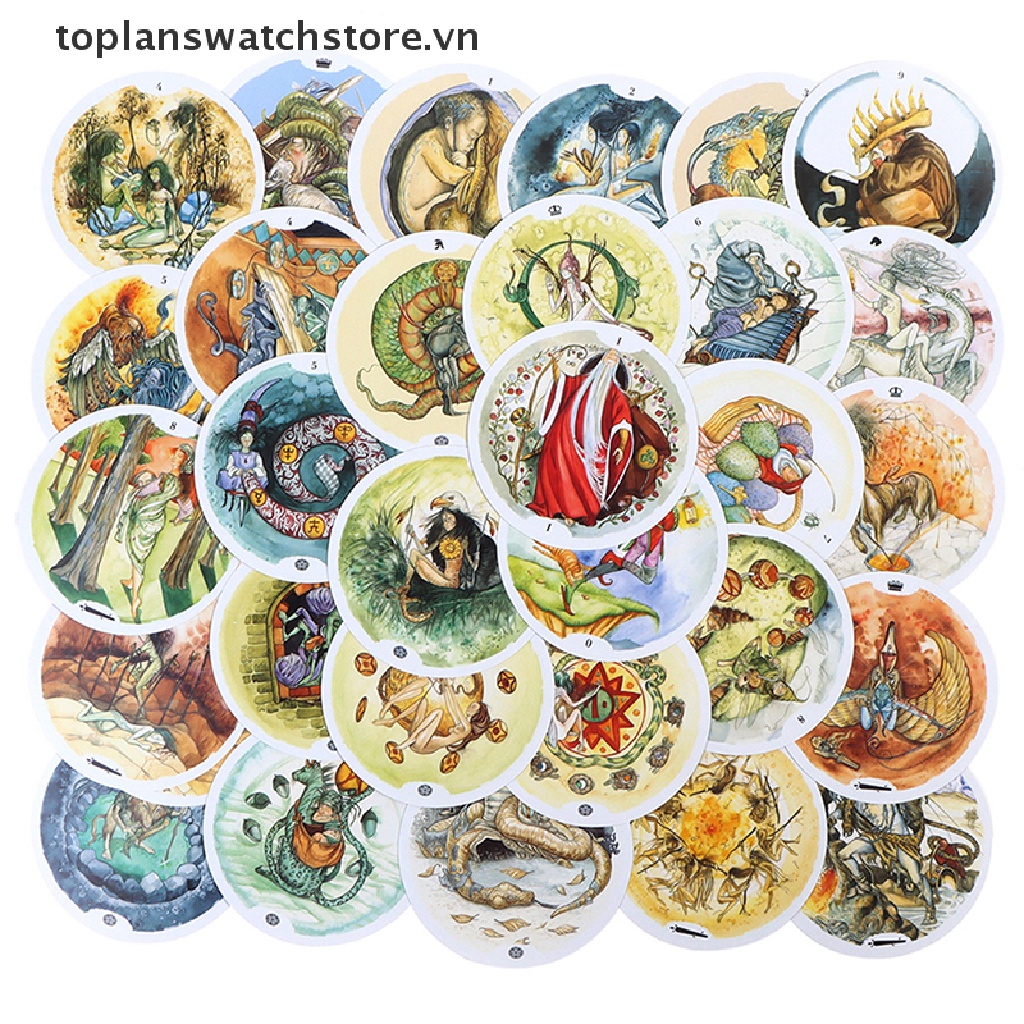 Bộ Bài Tarot Bằng Gỗ Trò Chơi Vòng Tròn Tiếng Anh