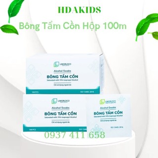 Hộp 100 Bông Tẩm Cồn- Chăm Sóc Vết Thương hoặc Vệ Sinh Màn Hình Điện thoại