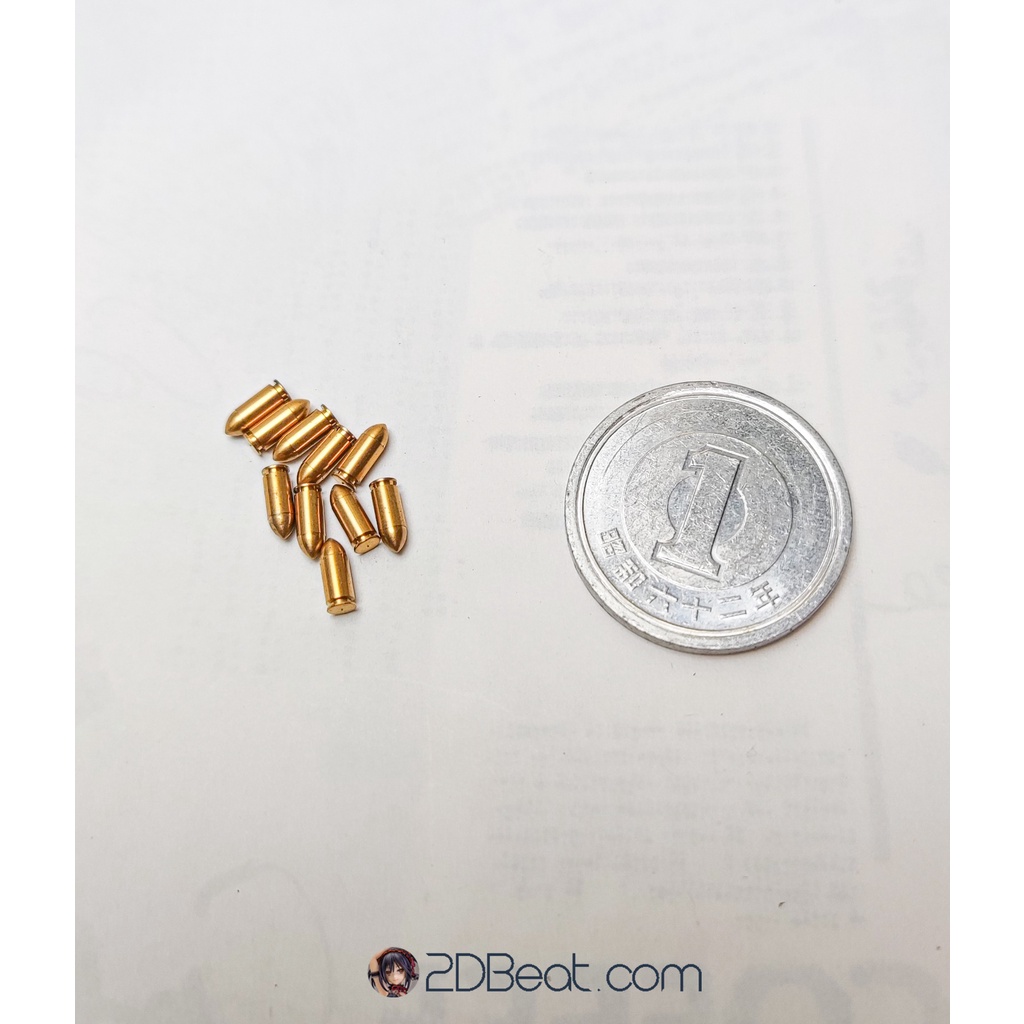 Set 10 Viên Mô Hình Đạn Đồng mini tỉ lệ 1/6 bằng đồng cho búp bê