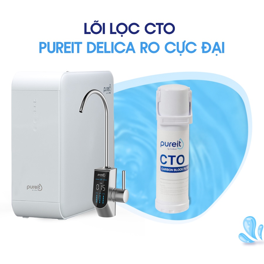 Máy lọc nước uống trực tiếp Unilever Pureit Delica UR5840 - Âm tủ bếp - Công suất lọc 1.5L/ phút - Hàng chính hãng