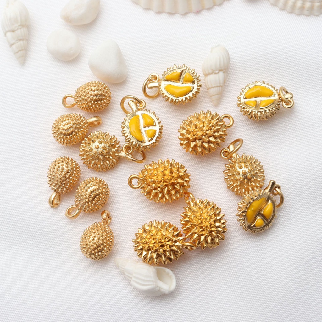 Phụ Kiện Hạt Dầu Trái Cây Sầu Riêng diy Màu Vàng Kim Bảo Quản Vòng Tay Trang Sức