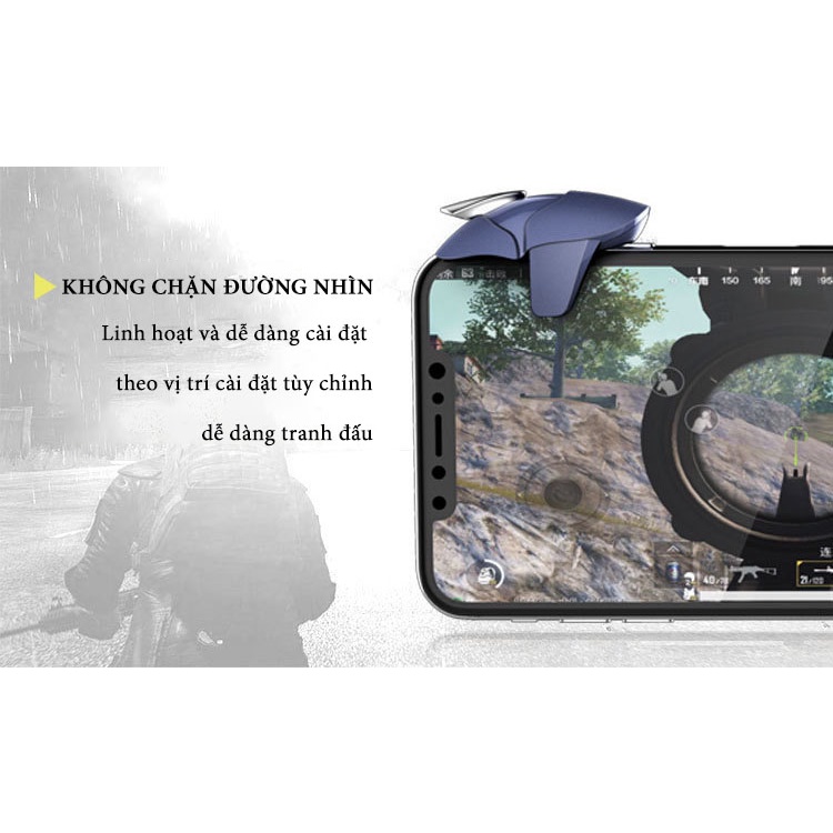 Nút bắn PUBG Blue Shark siêu nhạy tay cầm chơi game pubg ros freefire dùng cho mọi dòng điện thoại Chính Hãng Vupa Tech