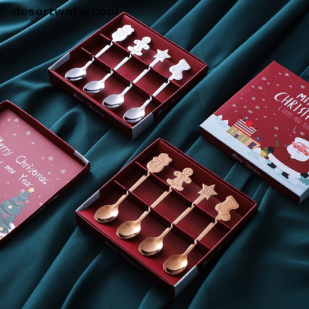 Muỗng Cà Phê Bằng Thép Không Gỉ Ánh Sáng Vàng Dùng Trang Trí Giáng Sinh Martijn