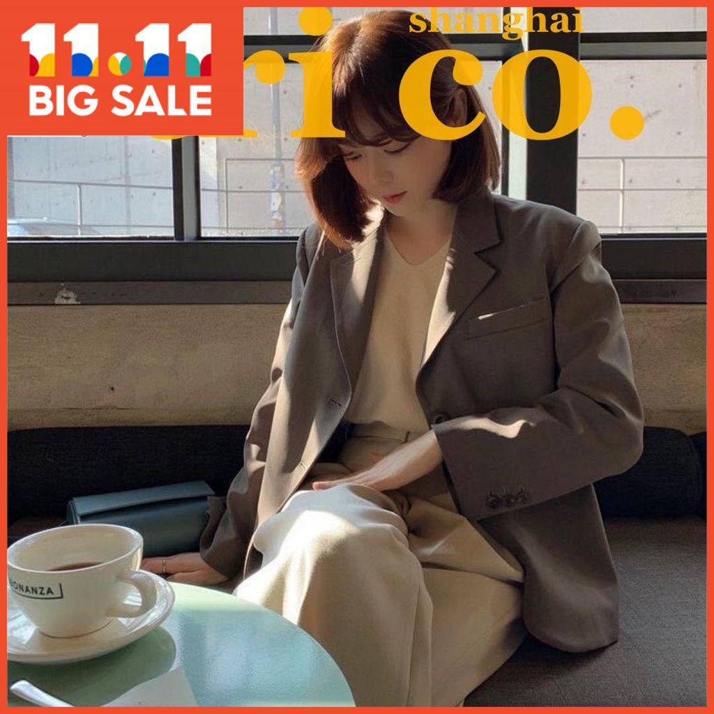 Áo Khoác Blazer Ngắn Dáng Rộng Thời Trang Hàn Quốc 2023 plus size Cho Nữ