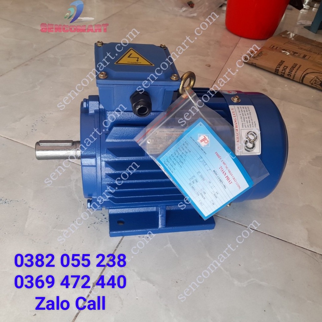 Động cơ motor điện 3 pha 380v 1,5kw vòng tua 1500v/p dây đồng 100%
