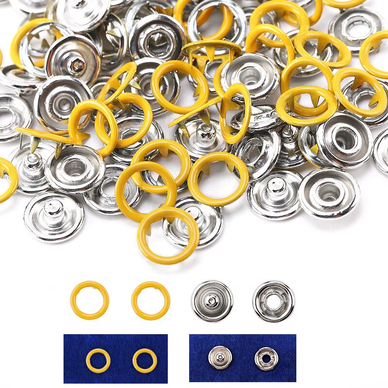 Bộ Nút Bấm Quần Áo Bằng Kim Loại 10 Màu Không Kèm Kìm Chuyên Dụng