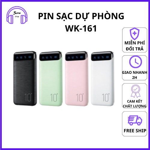 Sạc dự phòng tích hợp màn hình Led Dung Lượng 10000MAH-20000MAH WK-161 [BẢO HÀNH 12 THÁNG]