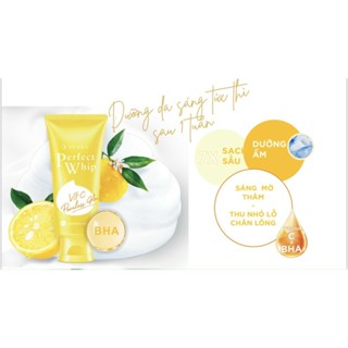 Sữa Rửa Mặt Chứa BHA, Dưỡng Trắng, Mờ Thâm Senka Perfect Whip VitC Poreless Glow 100g