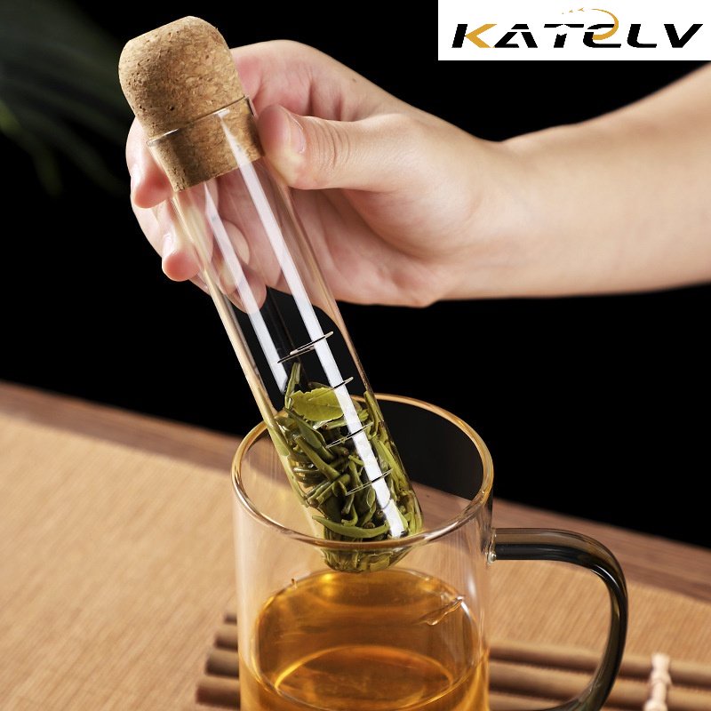 Dụng cụ lọc trà KATELV thủy tinh có nút bần đậy sáng tạo