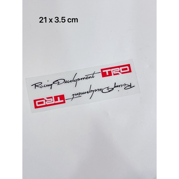 Tem dán chữ TRD đỏ đen in trong suốt trang trí xe máy, oto có sẵn keo phía sau