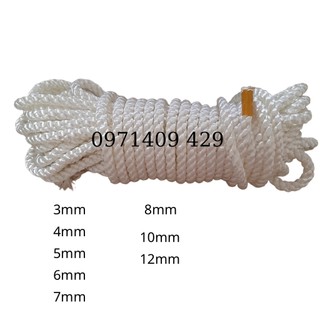 Dây dù chịu lực, dây thừng ,10m dây dù bền bỉ loại sợi 3mm,4mm,5mm,6mm,7mm,8mm,....