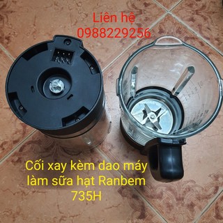 Cối thủy tinh kèm dao máy làm sữa hạt Ranbem 735H và 735I
