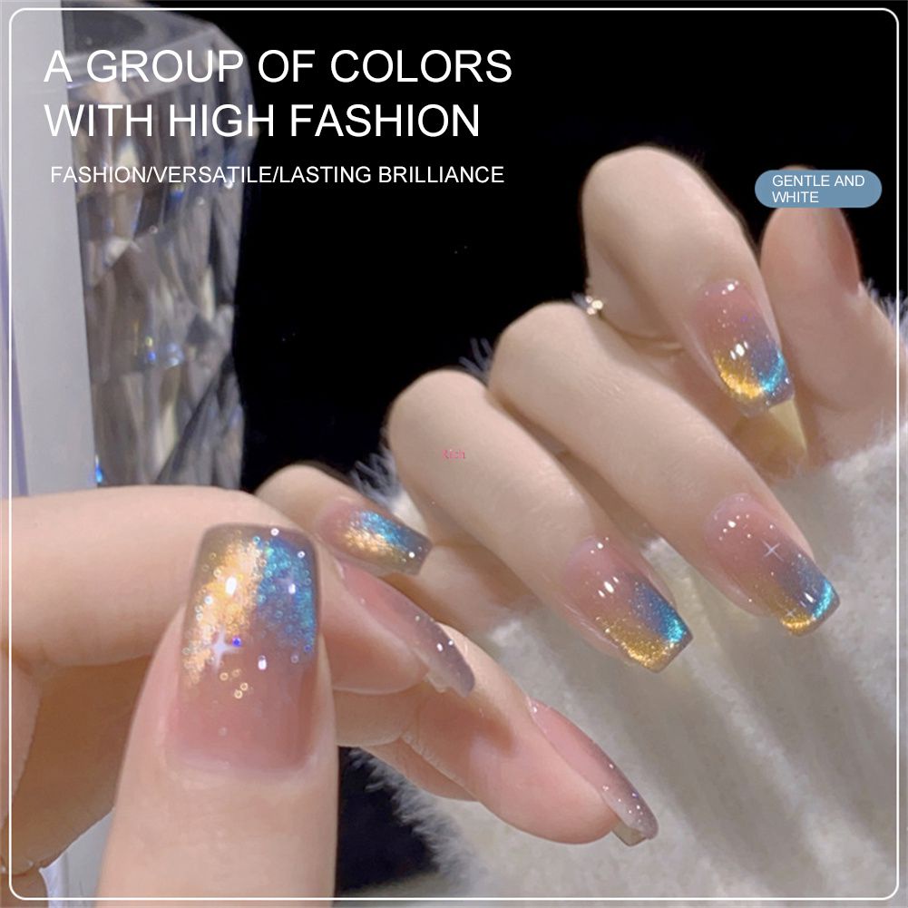 Sơn Móng Tay Dạng Gel Màu Mắt Mèo Holographic 10ML DIY