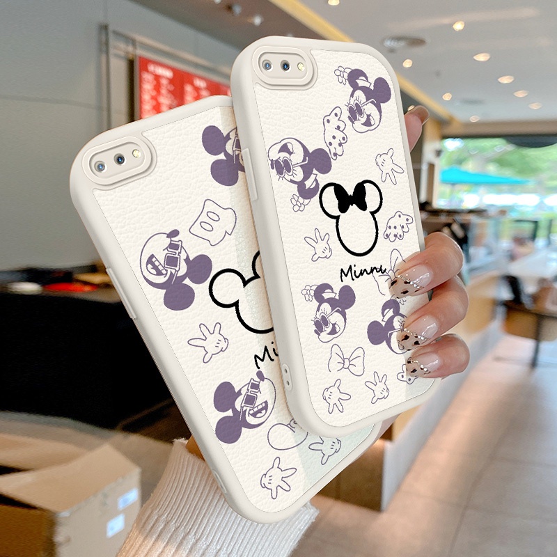 Ốp Điện Thoại Da Cừu Mềm Chống Sốc In Hình Chuột Mickey Cho OPPO A5 2018 AX5 A12E A3S Realme C1