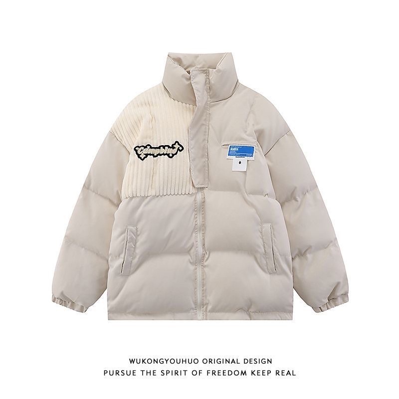 Áo phao mix nhung chữ thêu 3 màu Nâu-Đen-Sữa🍉🍉🍉