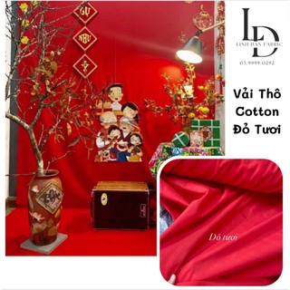 Vải Cotton Đỏ May Quần áo, chăn drap, decor chụp ảnh trang trí Giáng Sinh Noel, Tết Sinh Nhật. Khổ Vải 1m5