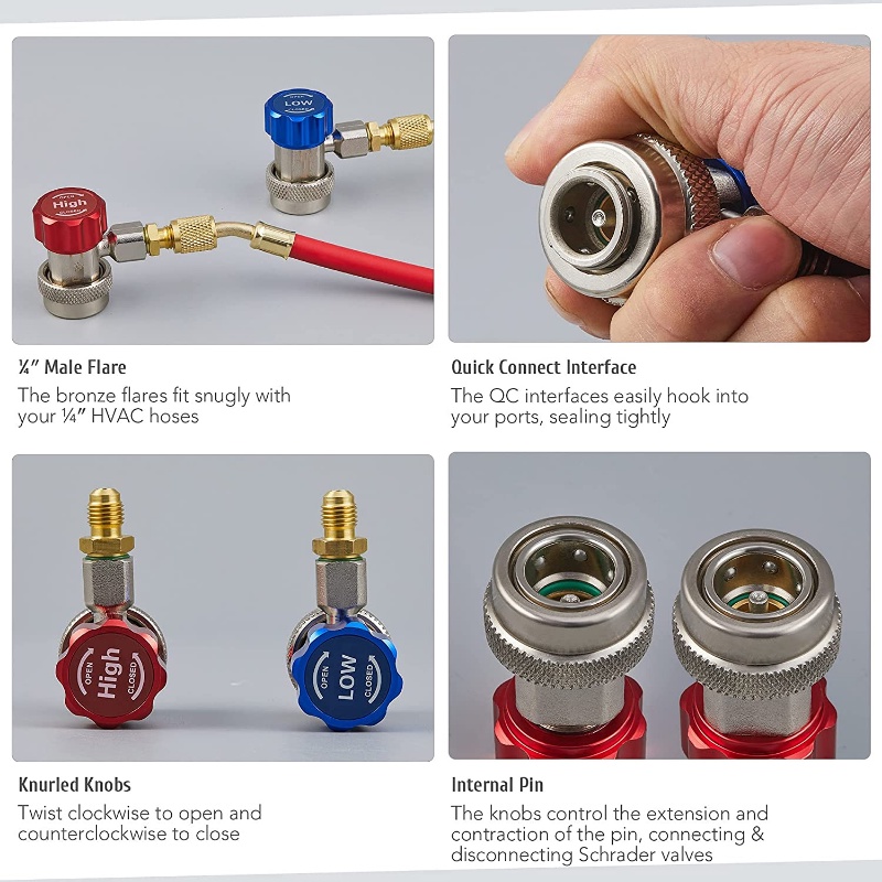 Bộ 2 Đầu Nối R134A Cho Máy Điều Hòa