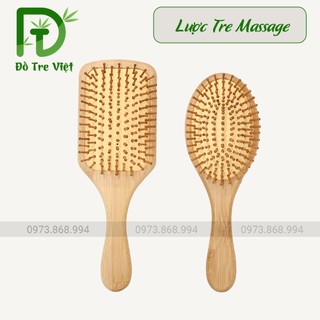 Lược chải tóc Massage tăm tre cán TRE