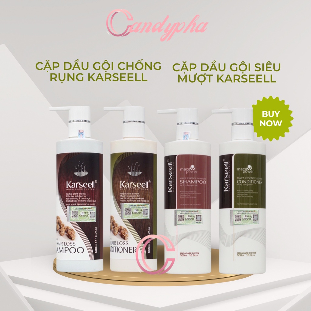 Cặp dầu gội dầu xả collagen KARSEELL dưỡng ẩm phục hồi siêu mềm mượt hương nước hoa Karseell 500ml-800ml