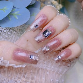 NailBox móng úp thiết kế sẵn Mẫu Thạch Hồng Mắt Mèo Kim Cương
