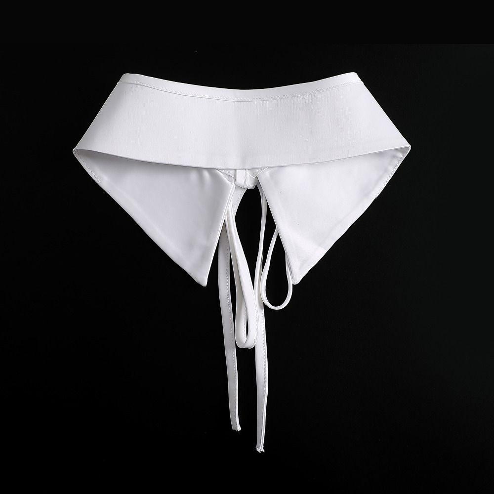 Fallforbeauty Áo Kiểu Cổ Đứng Đính Nơ Tháo Rời Được Chất Lượng Cao Màu Trắng Cổ Điển Dành Cho Nữ