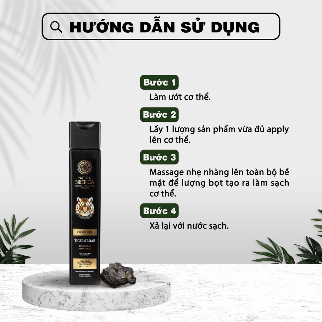 Gel Tắm Tăng Sức Sống Cho Da Natura Siberica Men "Tiger's Roar" 250ml